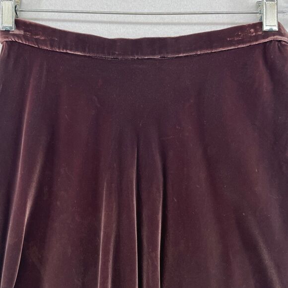 ALBERT CAPRARO Skirt 10 Velvet A-Line Flare Midi Side Zip Boho Purple Vtg - Picture 3 of 13